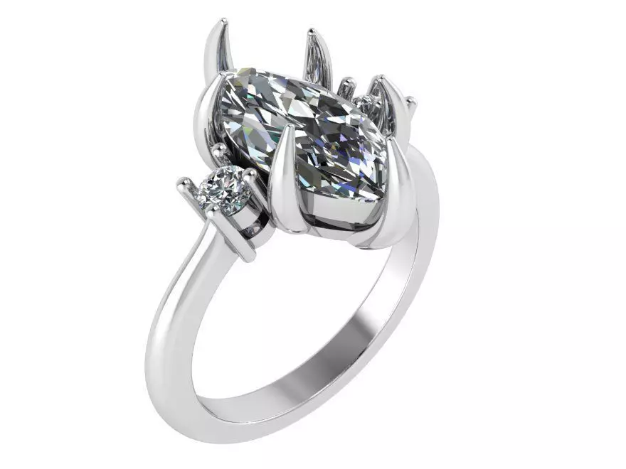 3-Stone Marquise Cut Ring 1062 3D print model