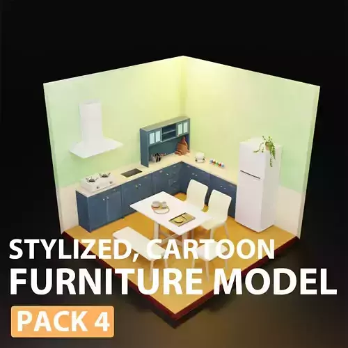 stylized cartoon furniture model pack 4
