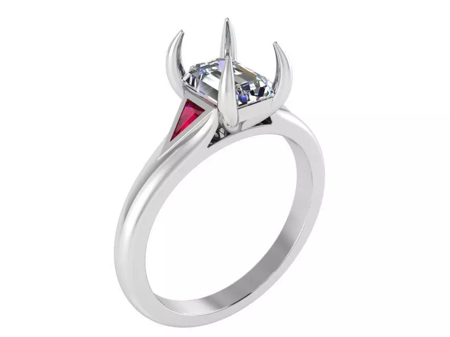 Emerald 3-Stone Ring 1063 3D print model