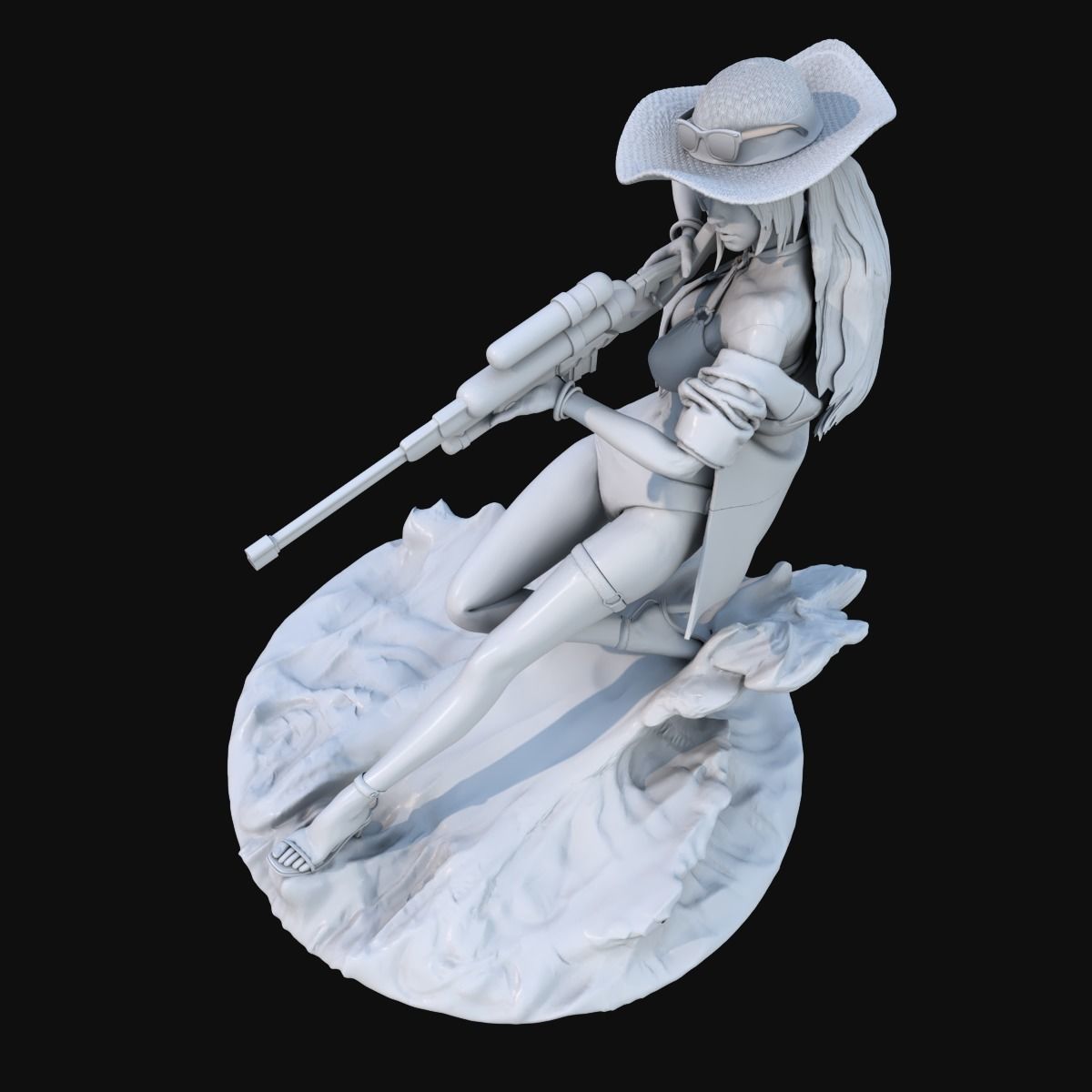 Caitlyn Pool Party - Fanart 3D Print redy 3D print model_7