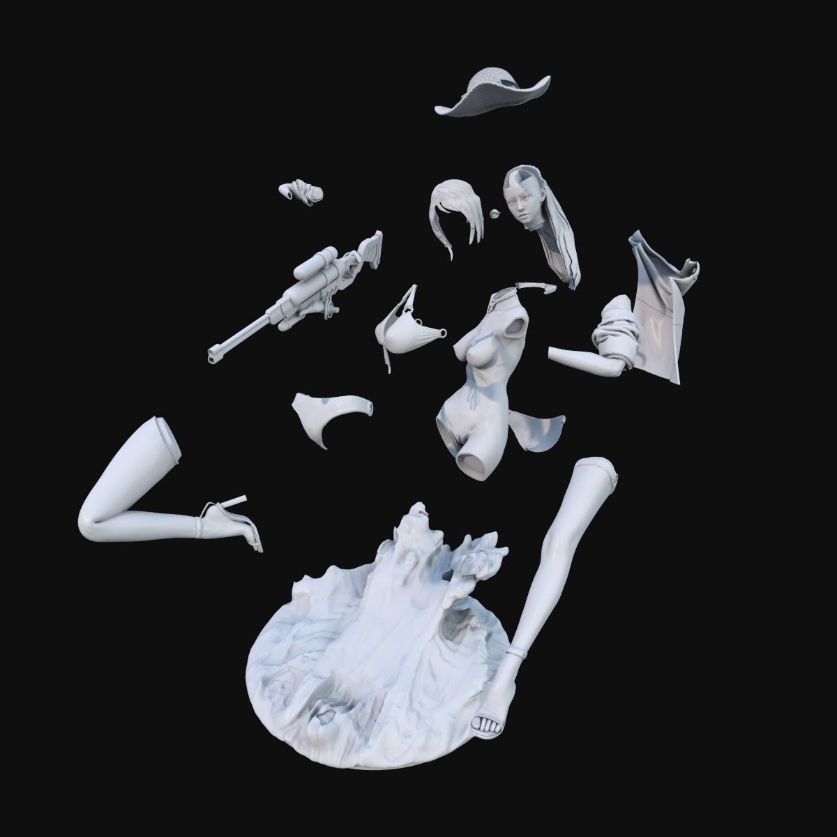 Caitlyn Pool Party - Fanart 3D Print redy 3D print model_11