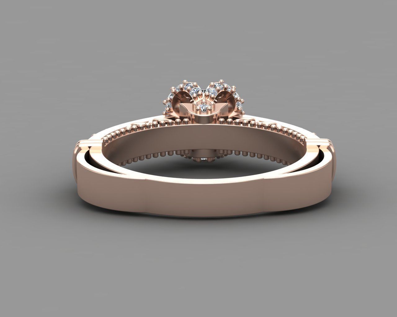 Diamond Engagement Ring 12-MW 3D print model_8