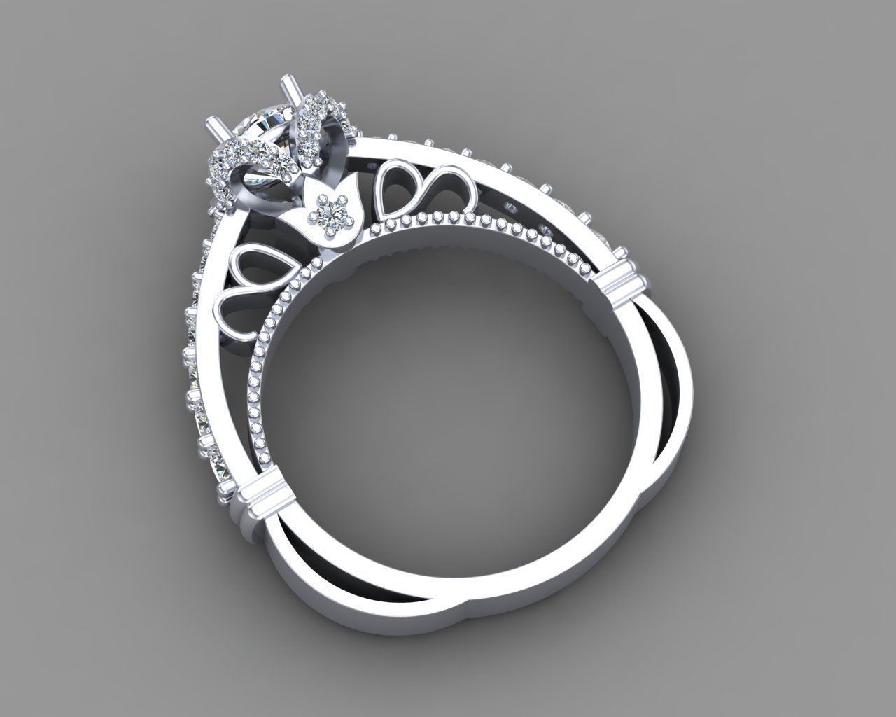 Diamond Engagement Ring 12-MW 3D print model_17