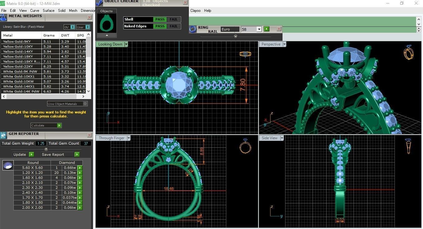 Diamond Engagement Ring 12-MW 3D print model_3