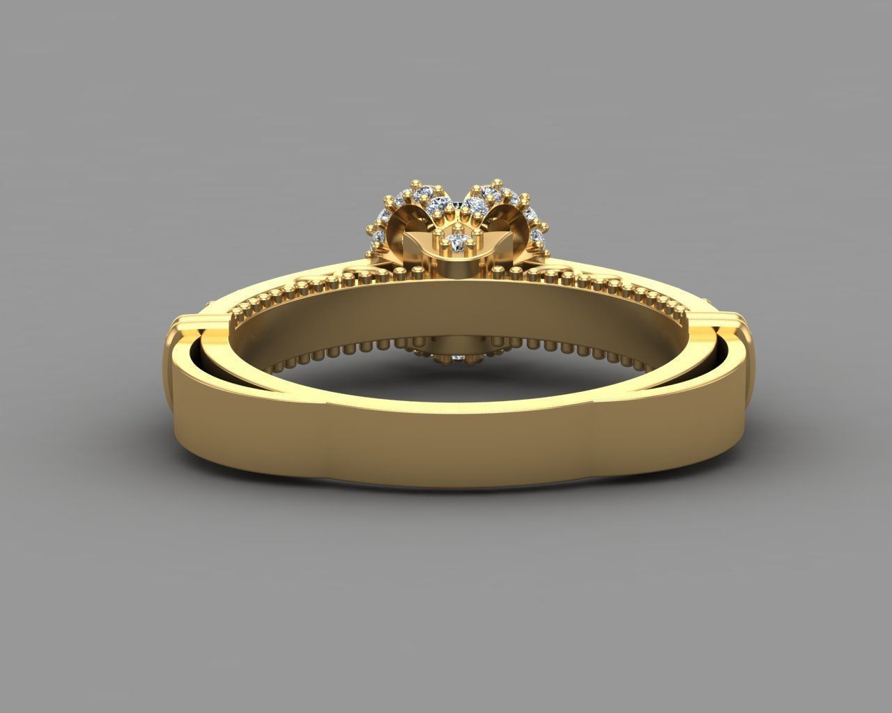 Diamond Engagement Ring 12-MW 3D print model_13