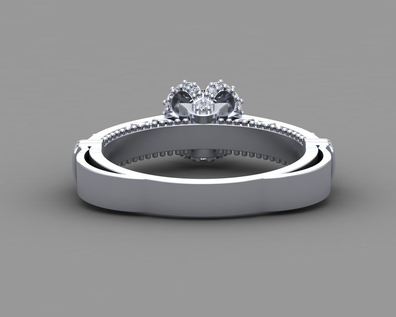 Diamond Engagement Ring 12-MW 3D print model_18