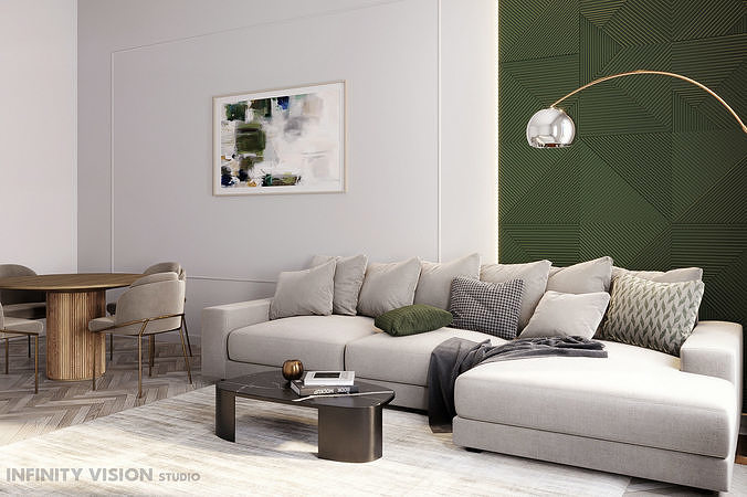 Interior scene livingroom 03 3D model 2