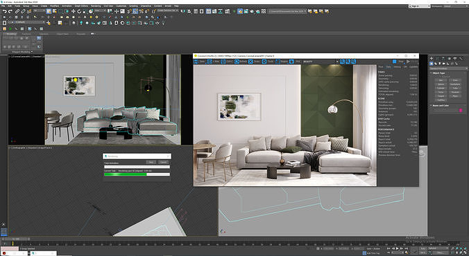 Interior scene livingroom 03 3D model 5