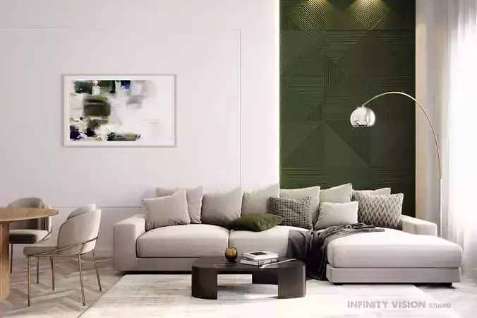 Interior scene livingroom 03 3D model