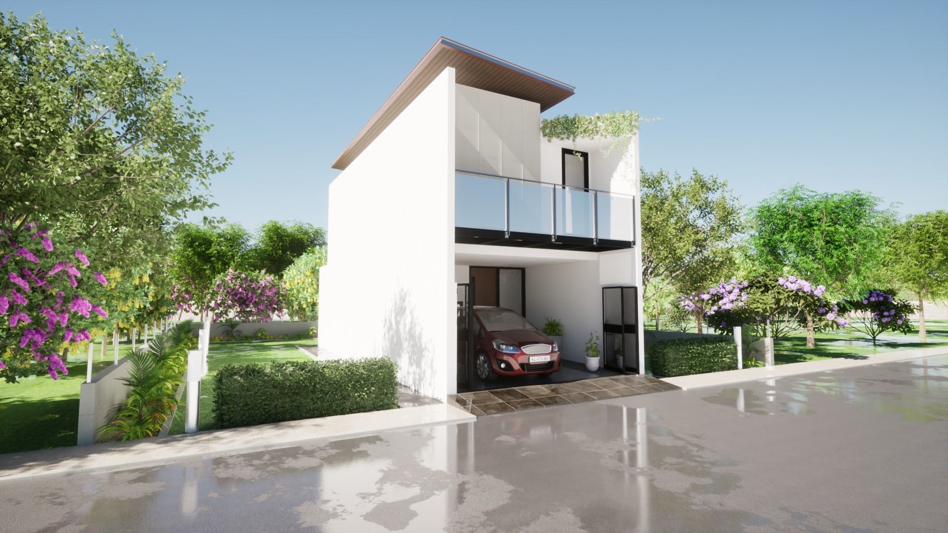 small house design Low-poly 3D model_5