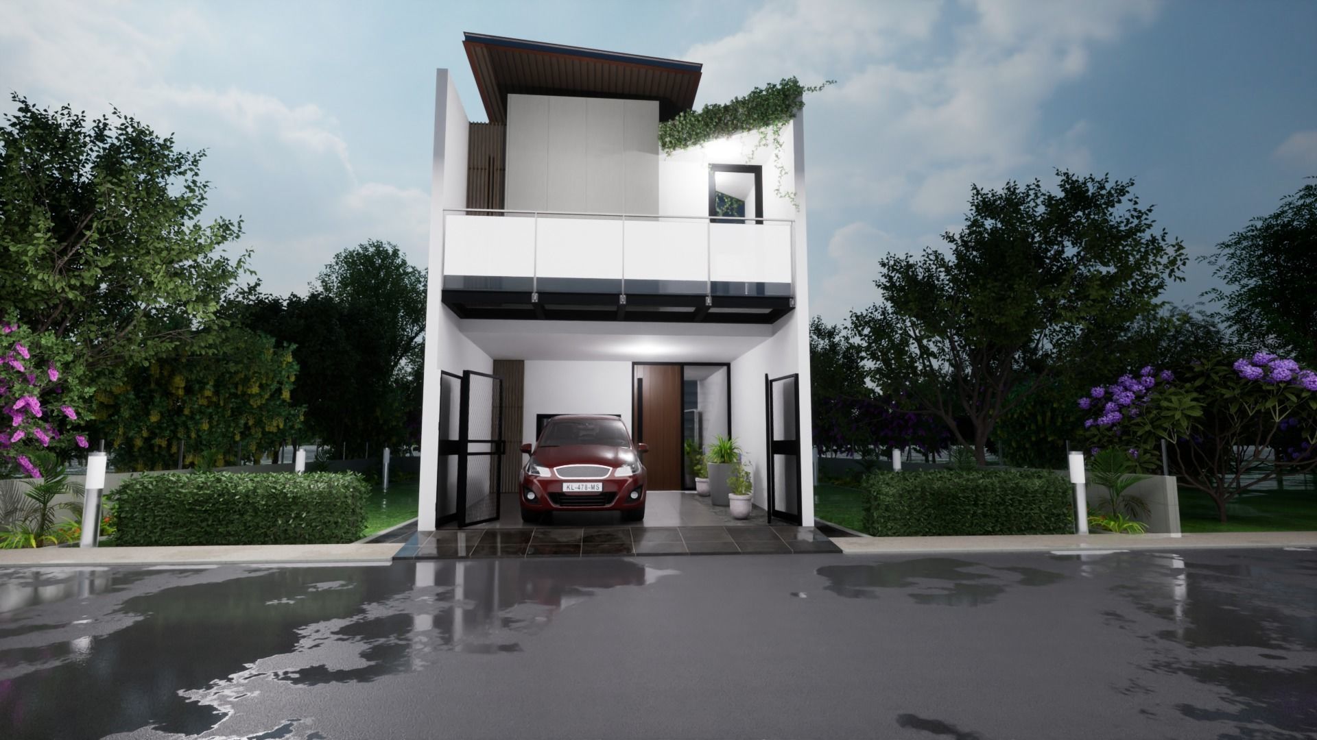 small house design Low-poly 3D model_4