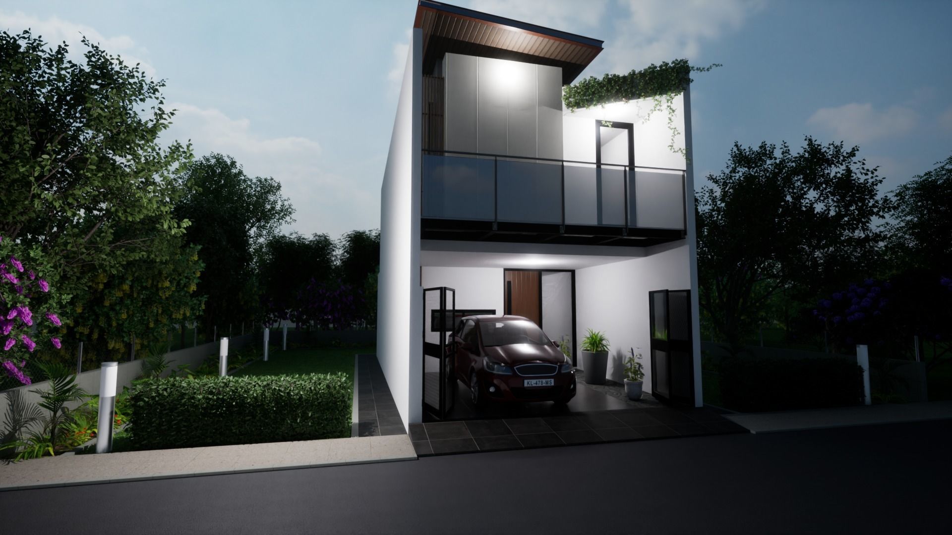 small house design Low-poly 3D model_1