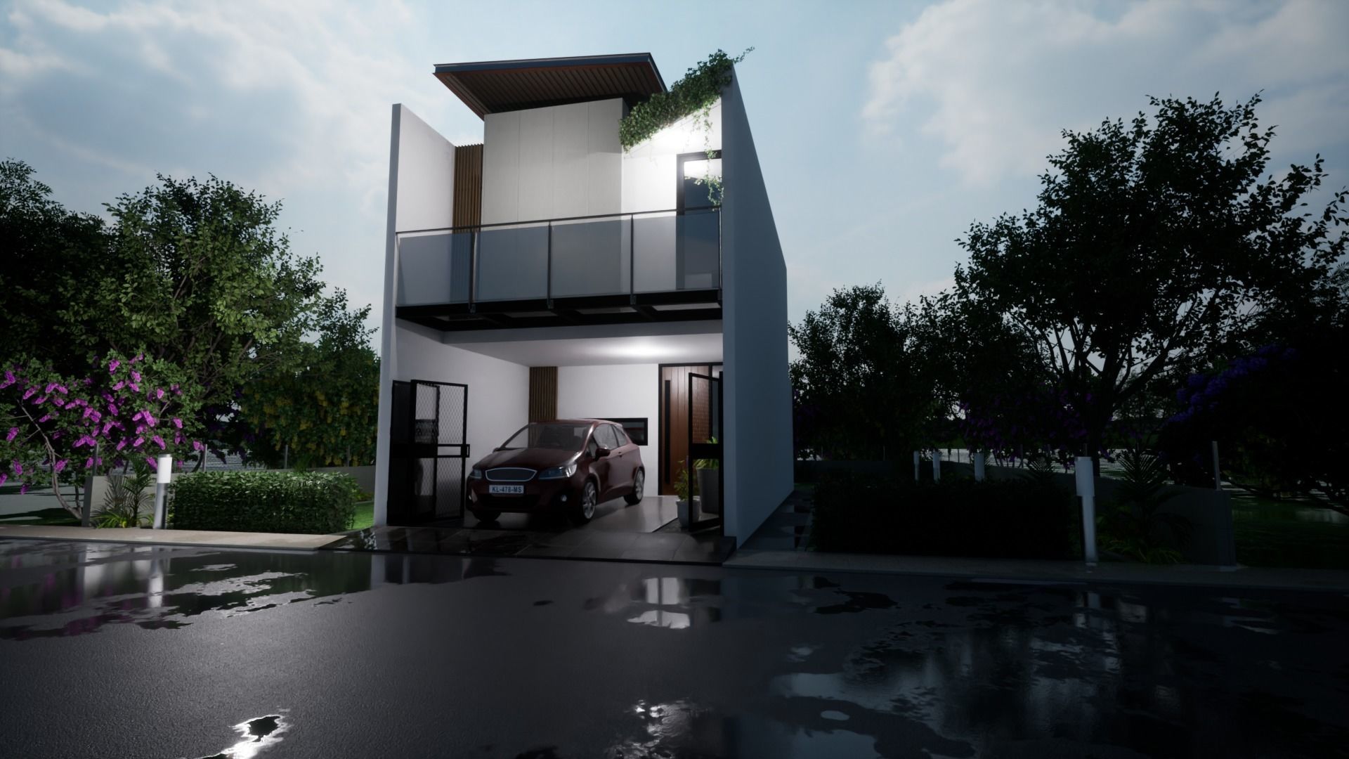 small house design Low-poly 3D model_3