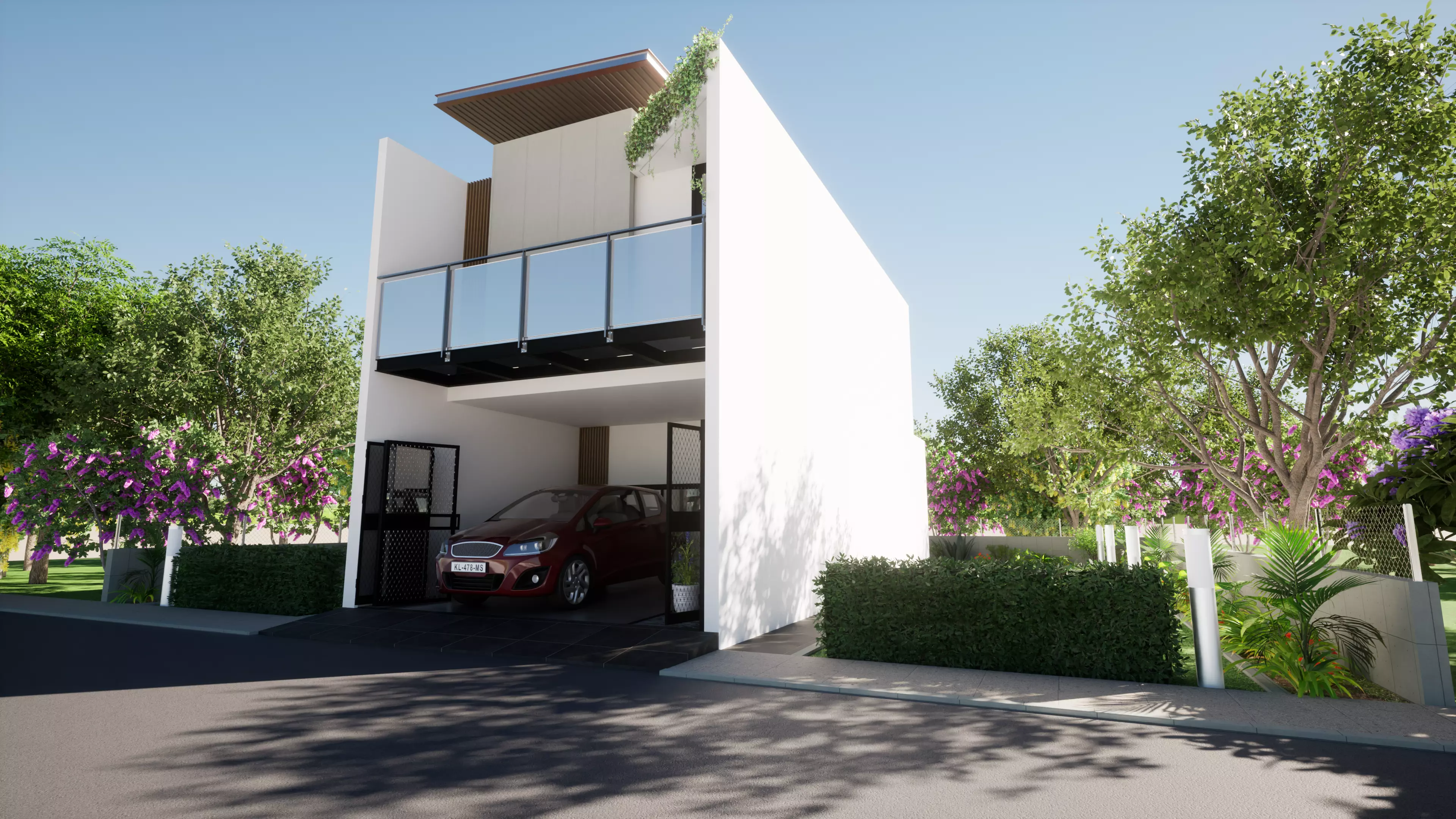 small house design Low-poly 3D model_0