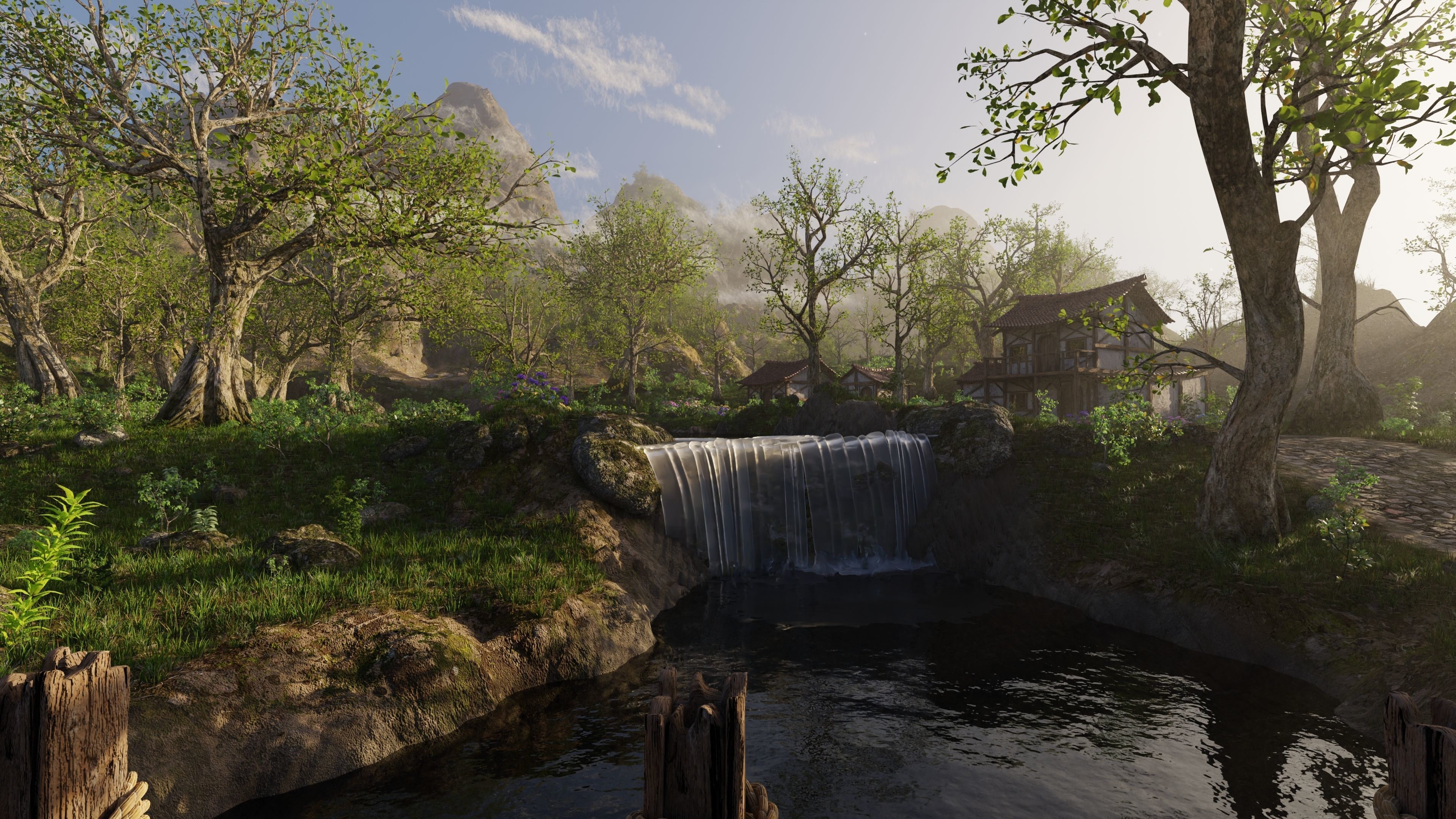 Medieval Bridge Scene 3D model_13