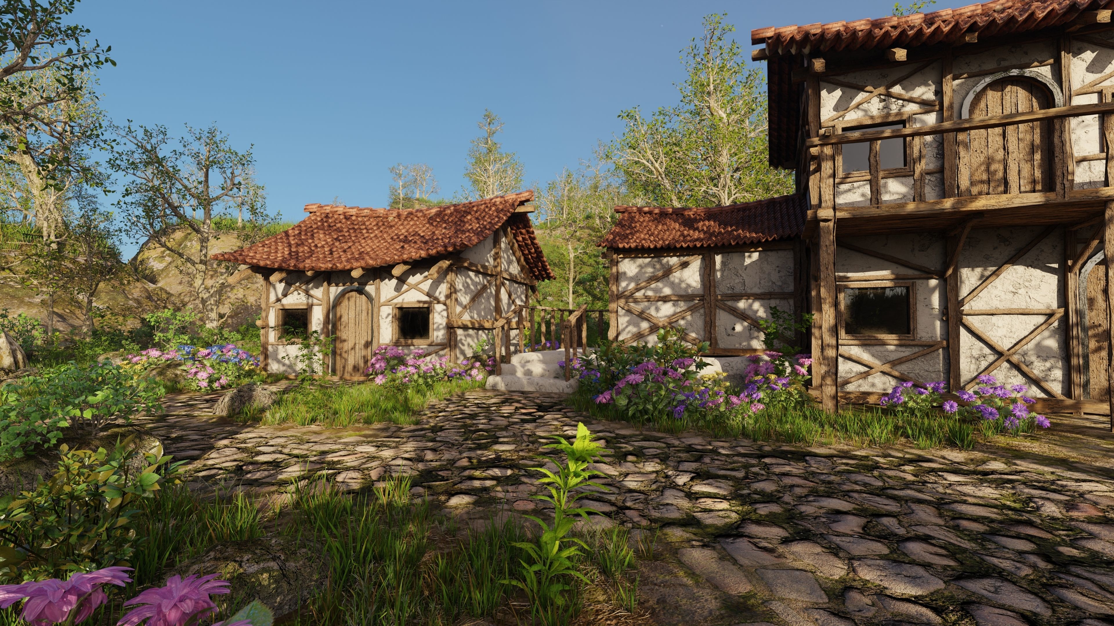 Medieval Bridge Scene 3D model_5