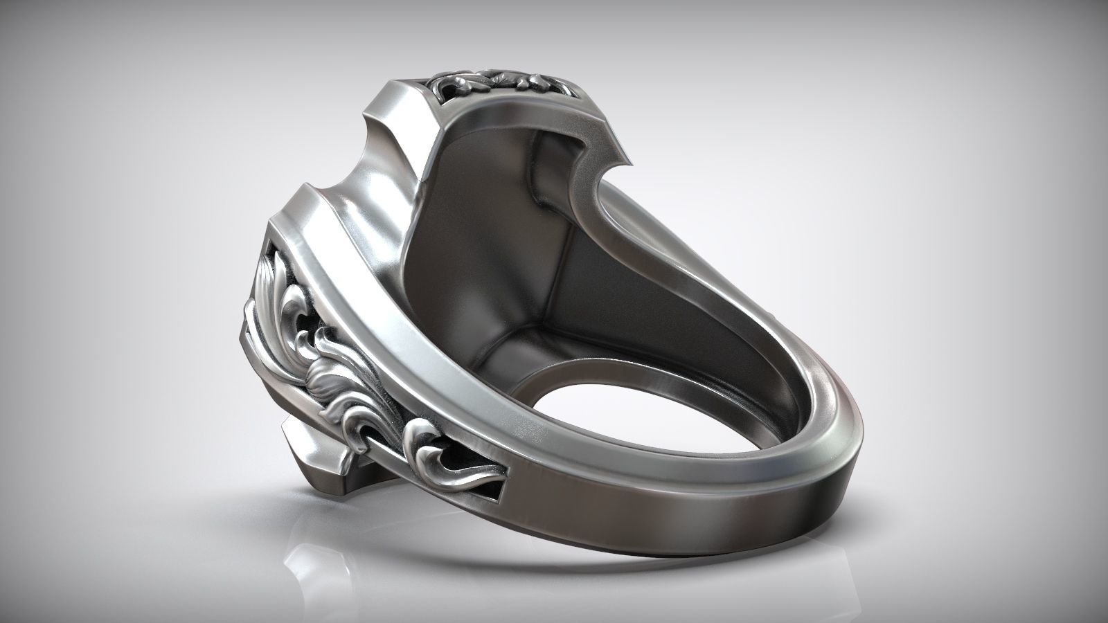 Pirate Skull Jolly Roger Cross Anchor Signet 3D print model_6