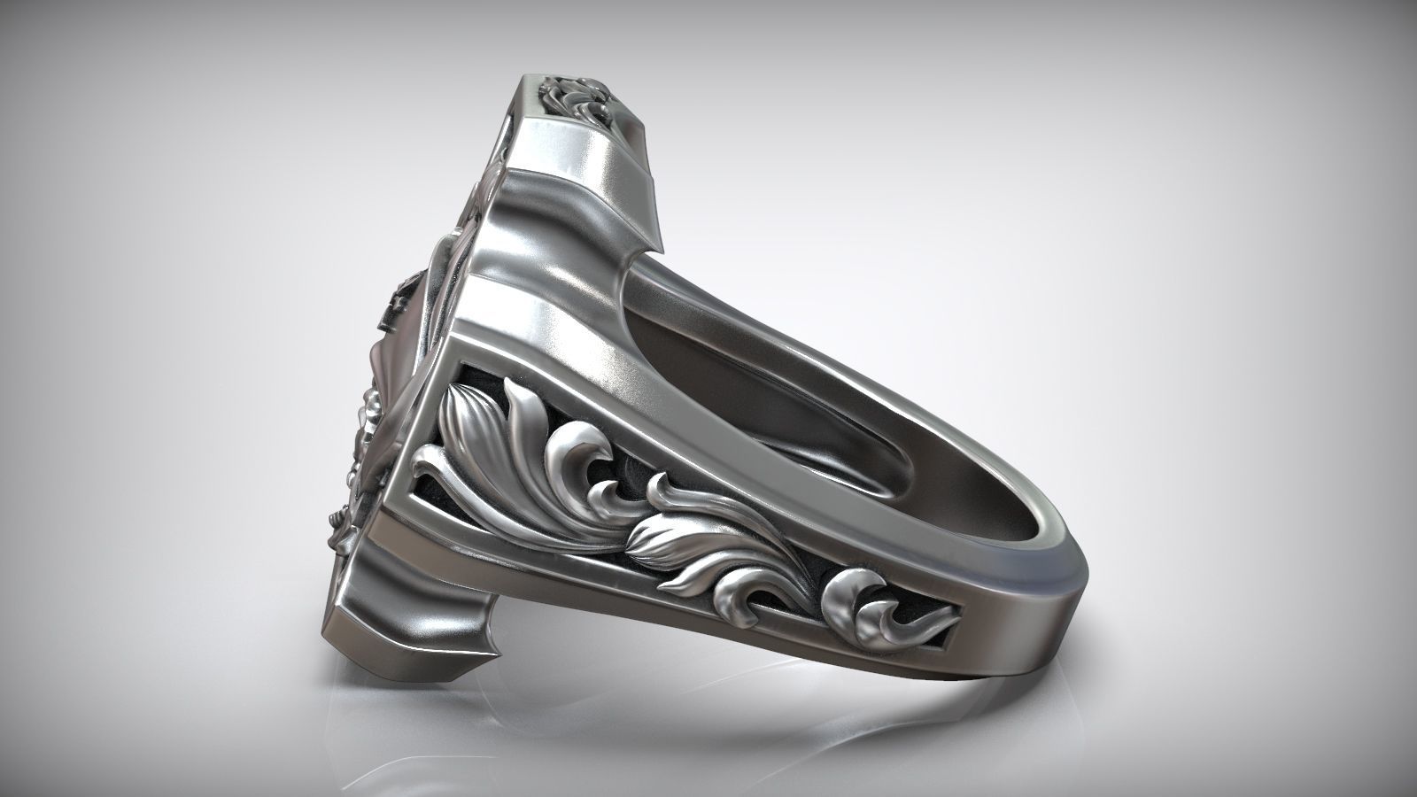 Pirate Skull Jolly Roger Cross Anchor Signet 3D print model_3