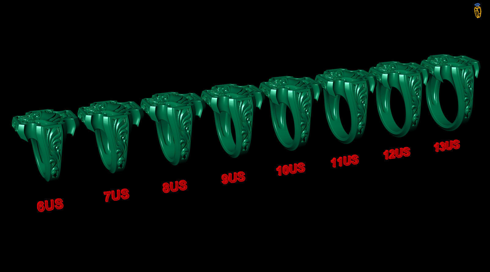 Pirate Skull Jolly Roger Cross Anchor Signet 3D print model_8