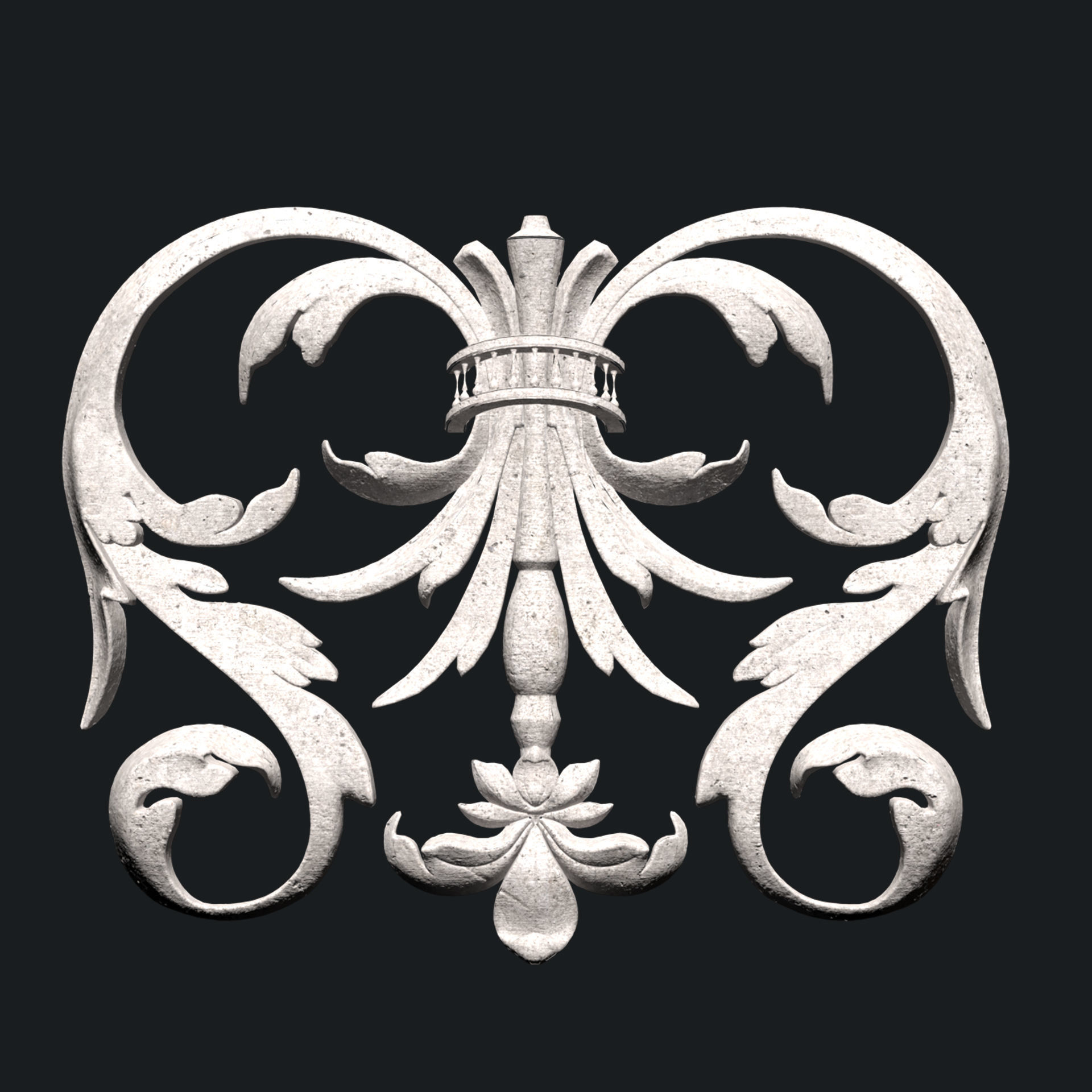 23 wall Carved ornamental deco 3D model_3