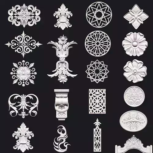  23 wall Carved ornamental deco 