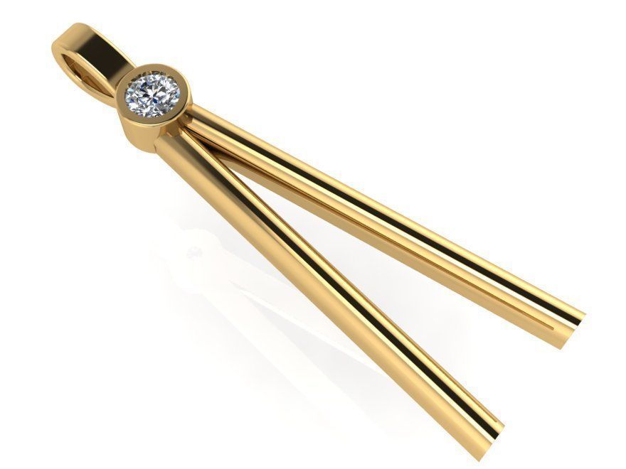 Compass Style Pendant 1070 3D print model_1