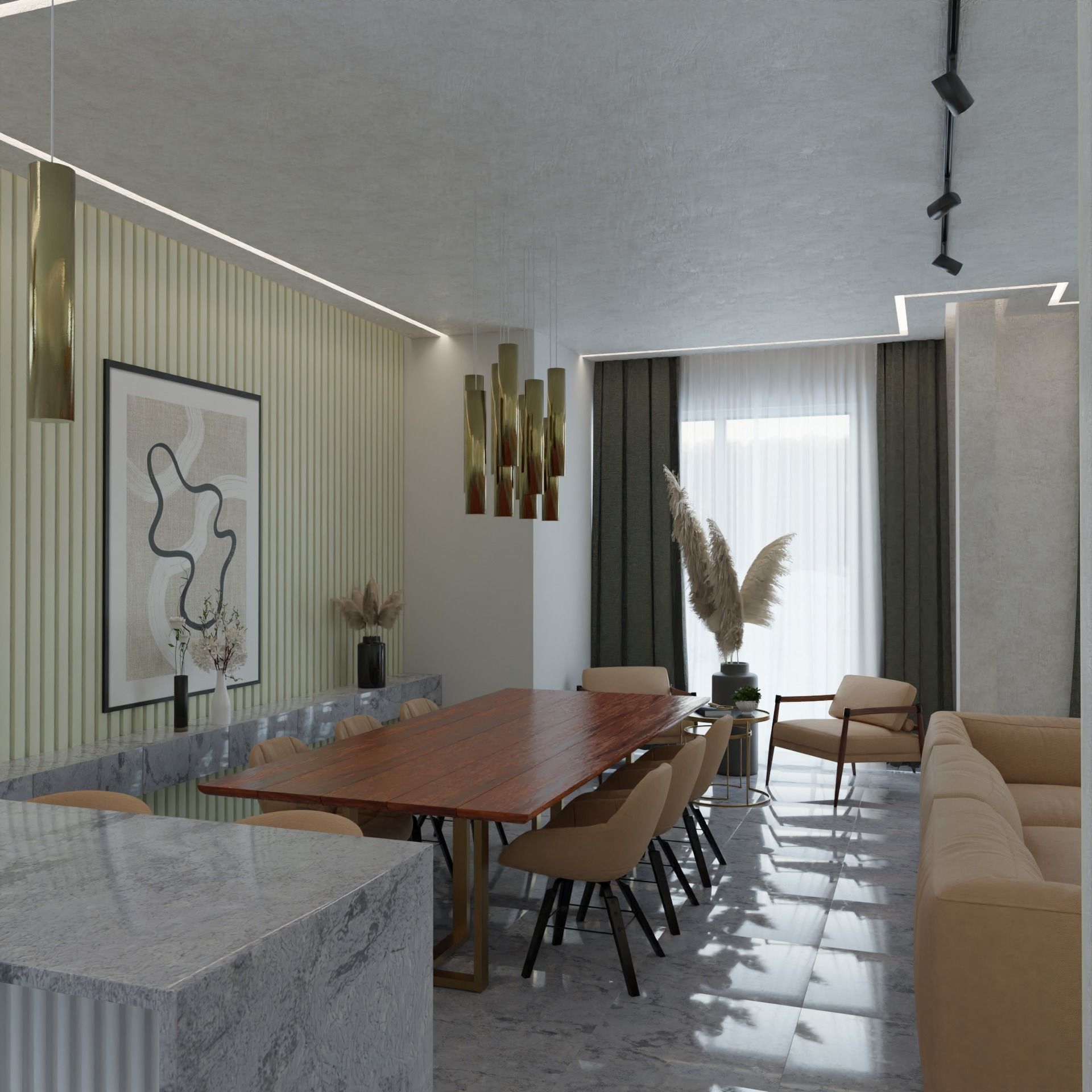 living room design 3D model | CGTrader