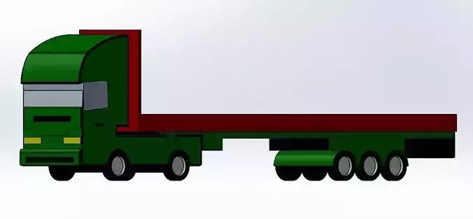 Truck semi with flatbed
