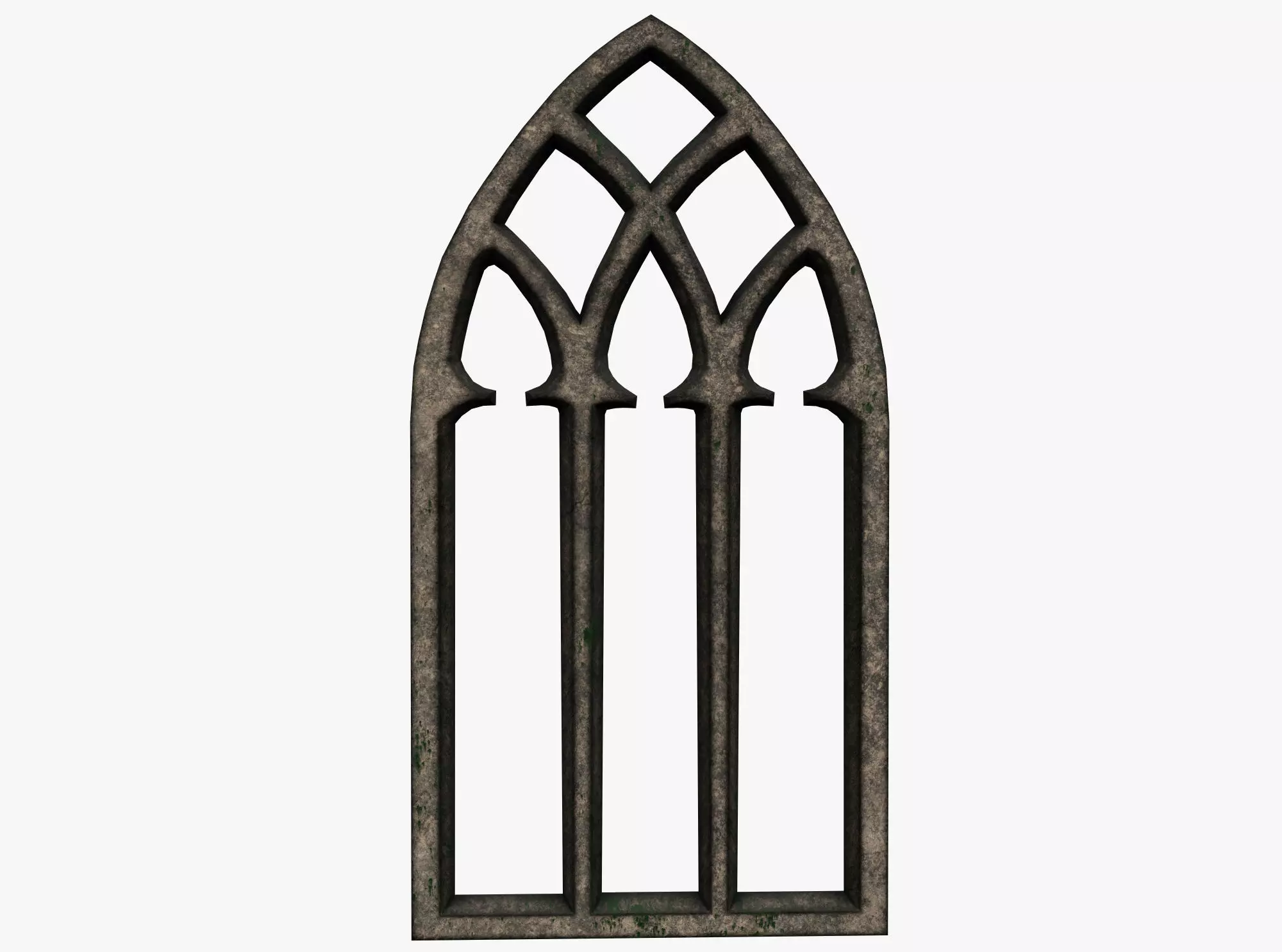 Medieval window Low-poly 3D model_0