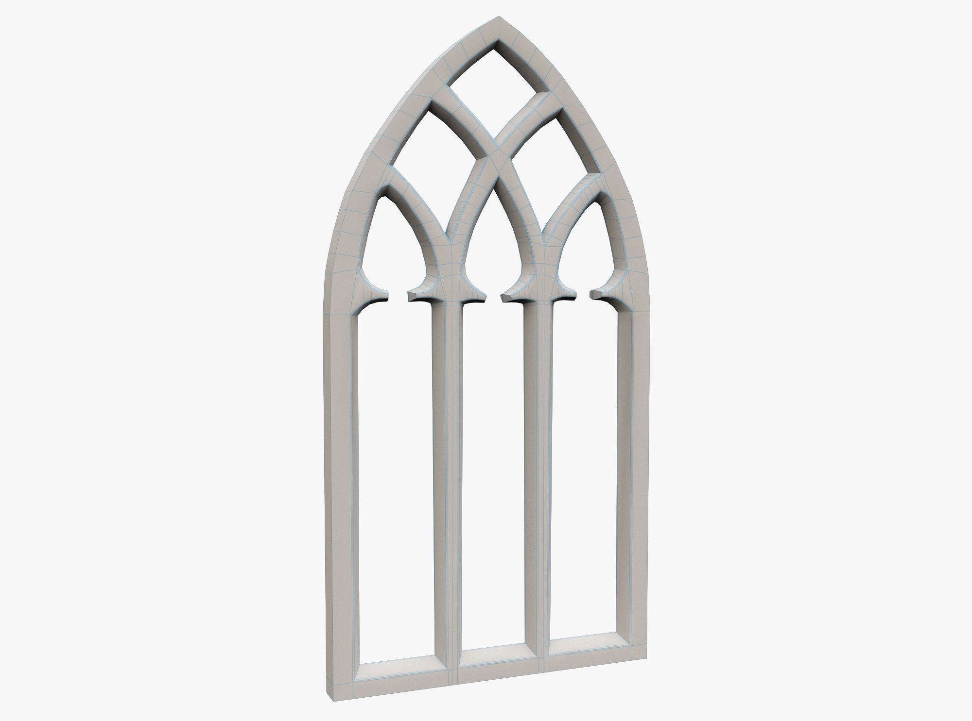 Medieval window Low-poly 3D model_3