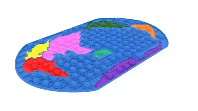 World Map Pop It 3D model