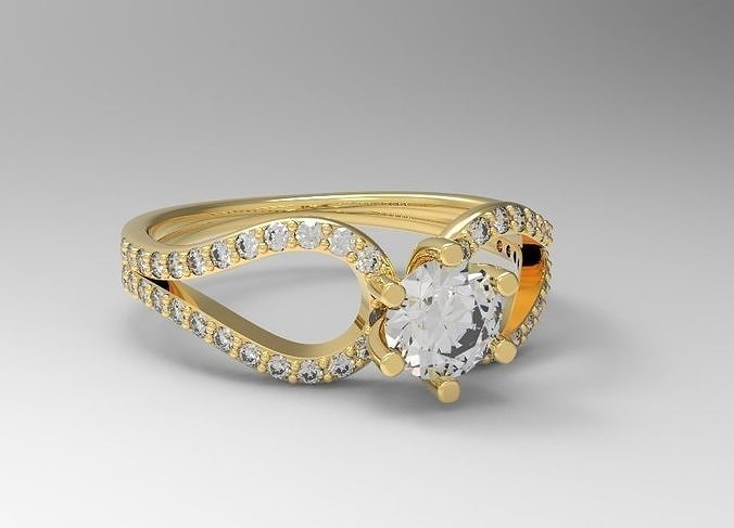 Diamond ring 3D print model
