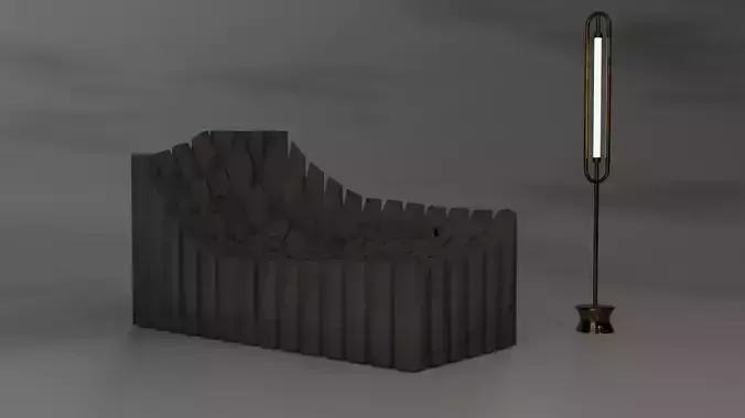 wooden black sofa 3D model