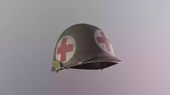 WW2 Medic Helmet Low-poly 3D model
