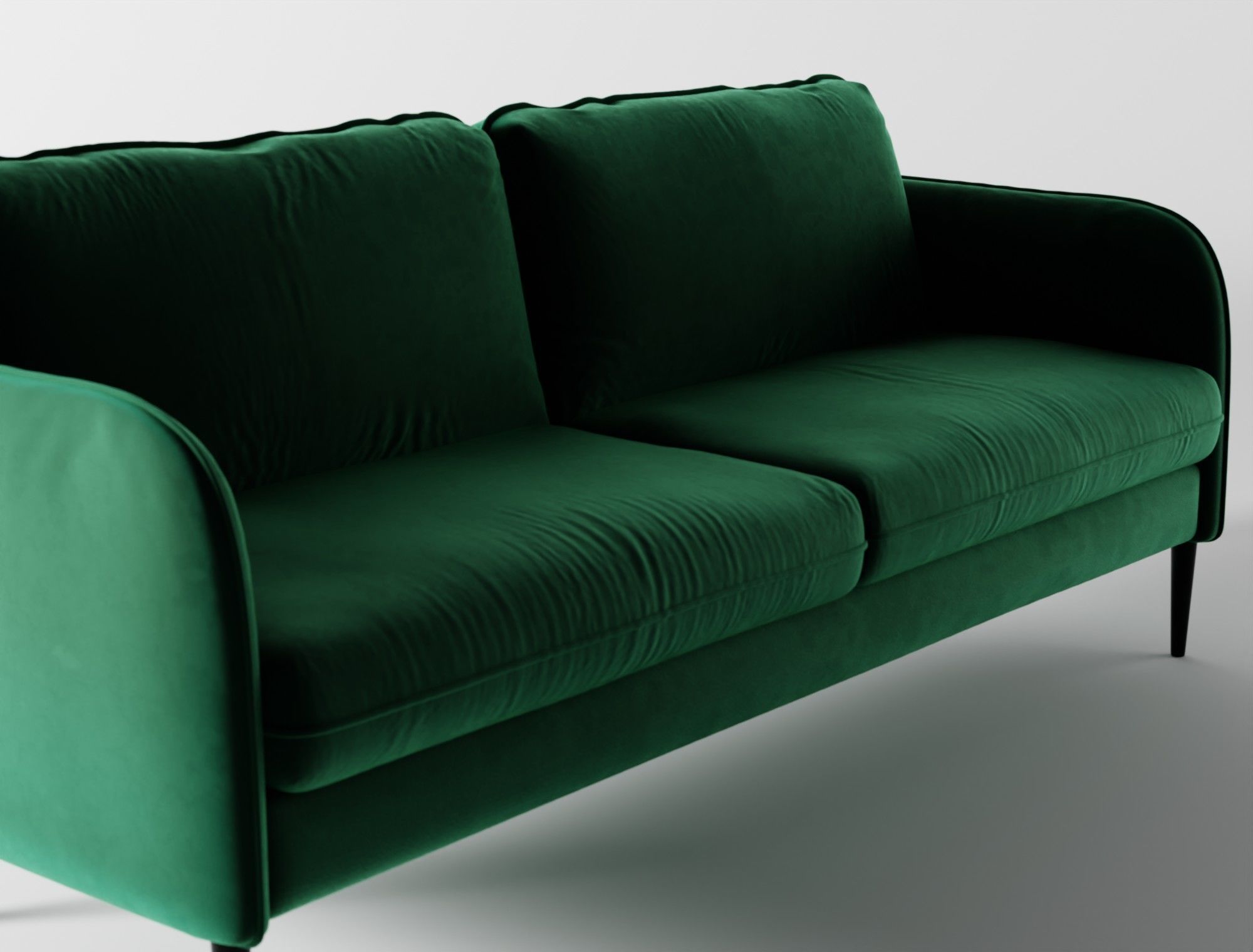 Modern sofa green velvet 3D model_6