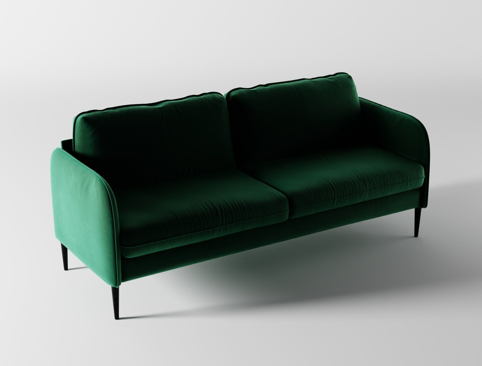 Modern sofa green velvet 3D model_5