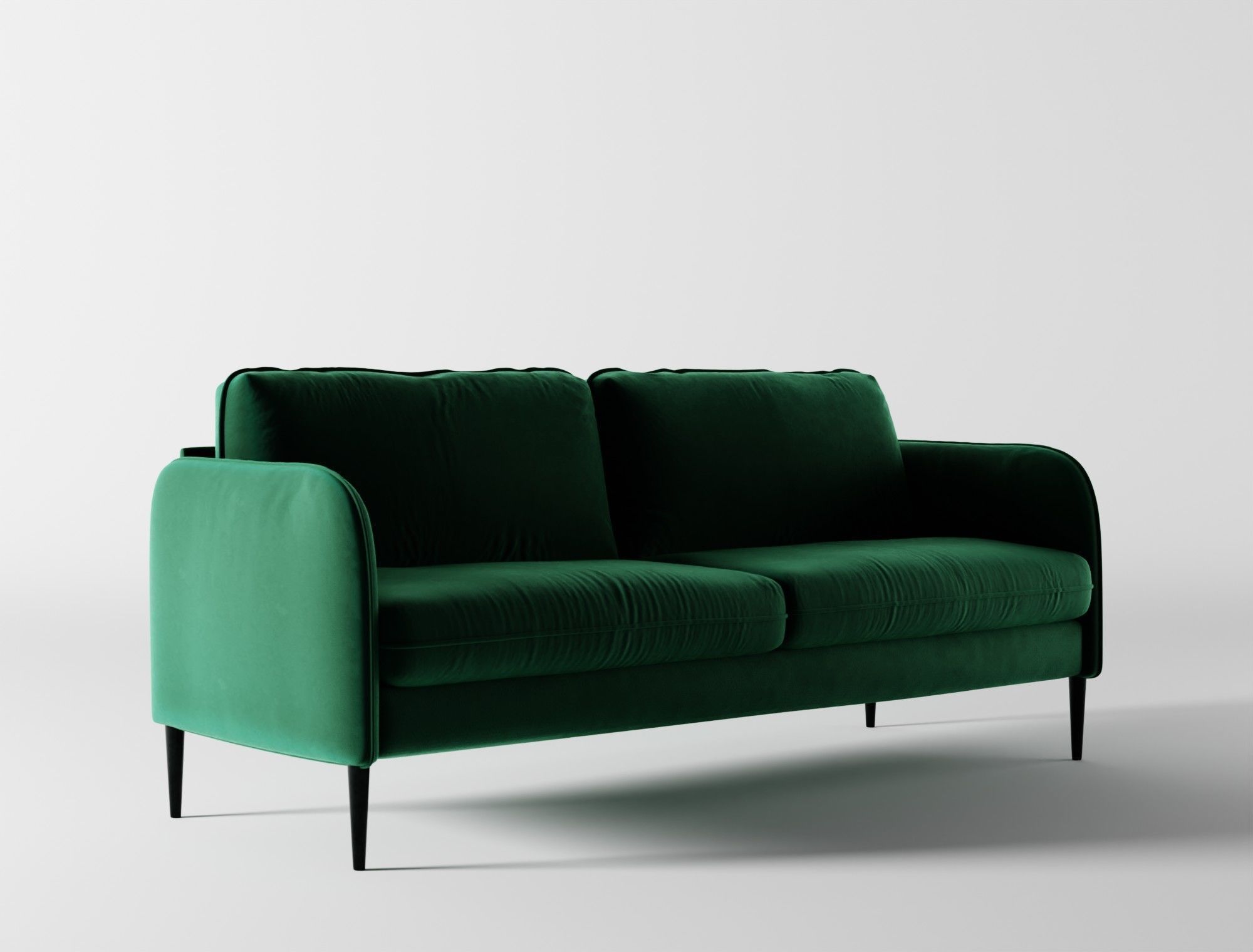Modern sofa green velvet 3D model_2