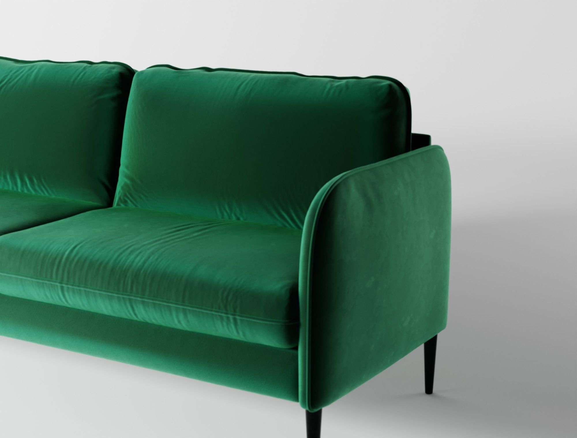 Modern sofa green velvet 3D model_8