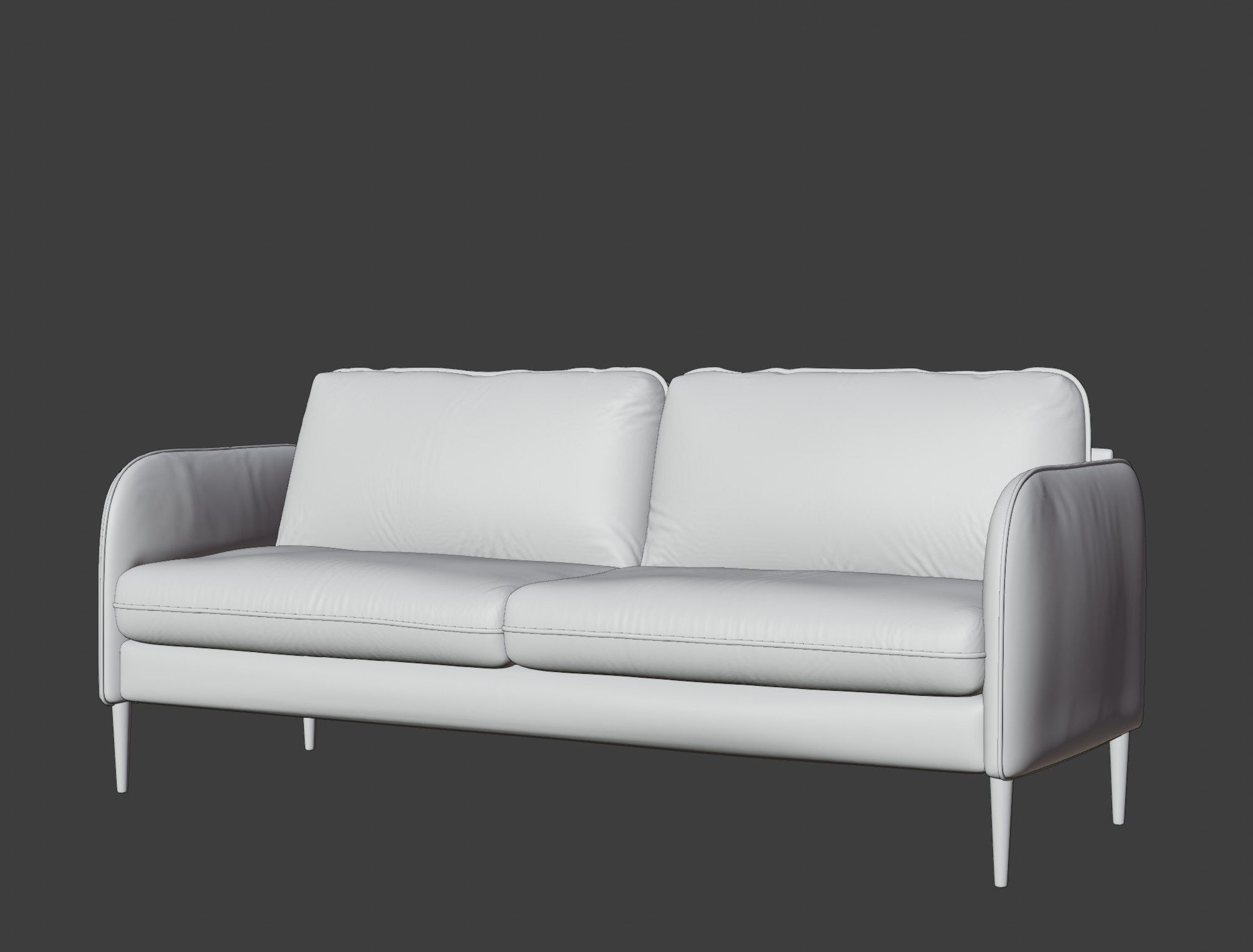 Modern sofa green velvet 3D model_13