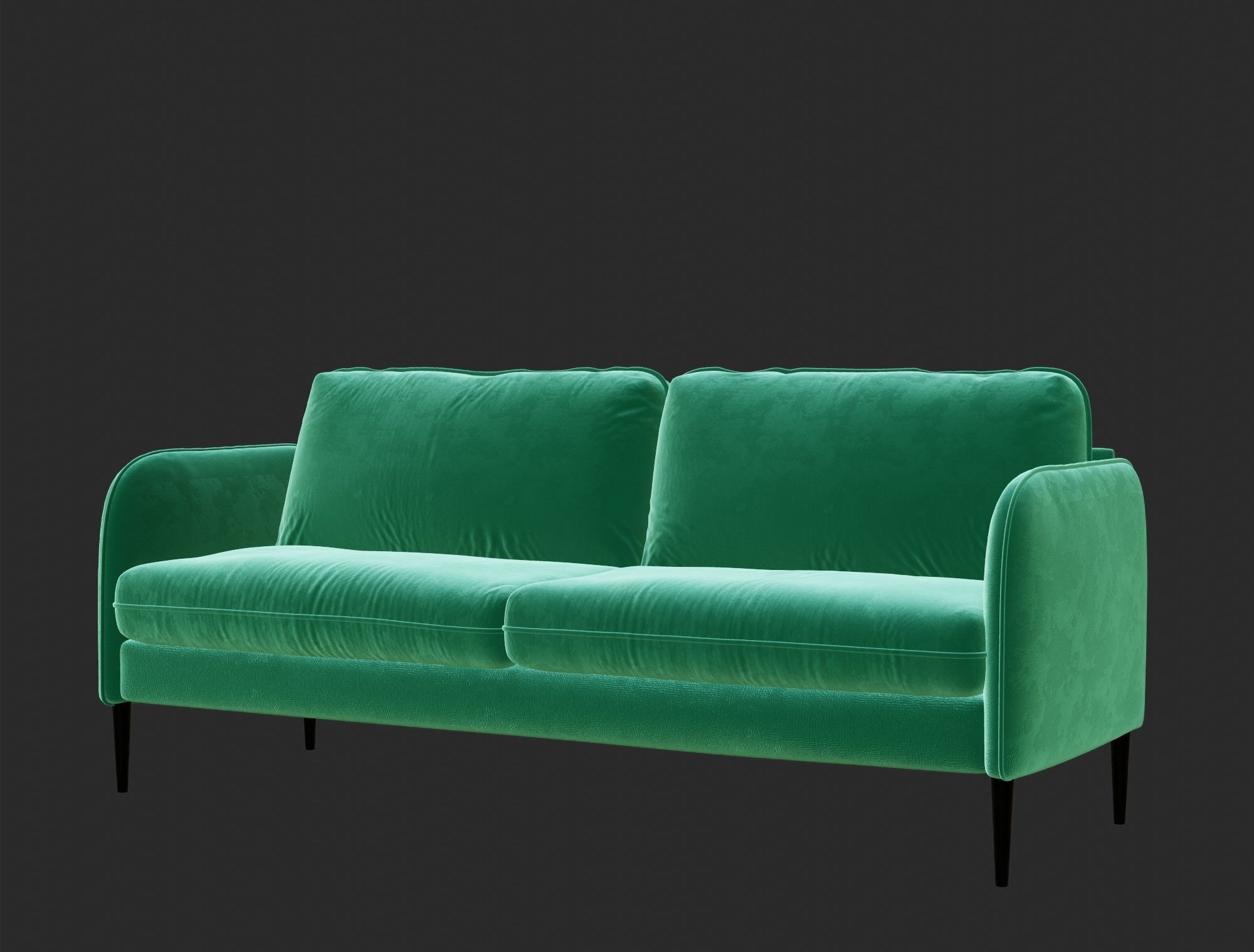 Modern sofa green velvet 3D model_16