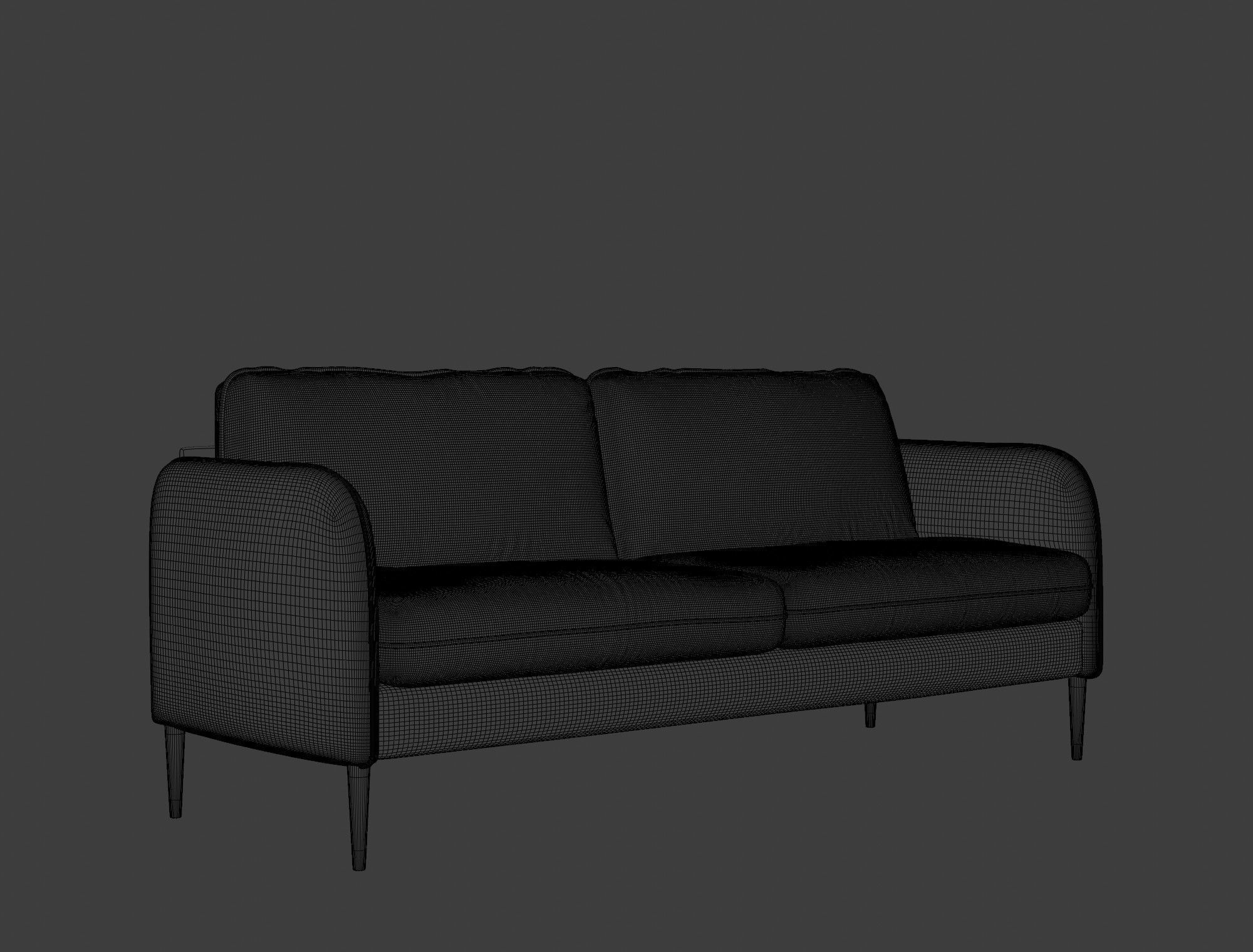 Modern sofa green velvet 3D model_10