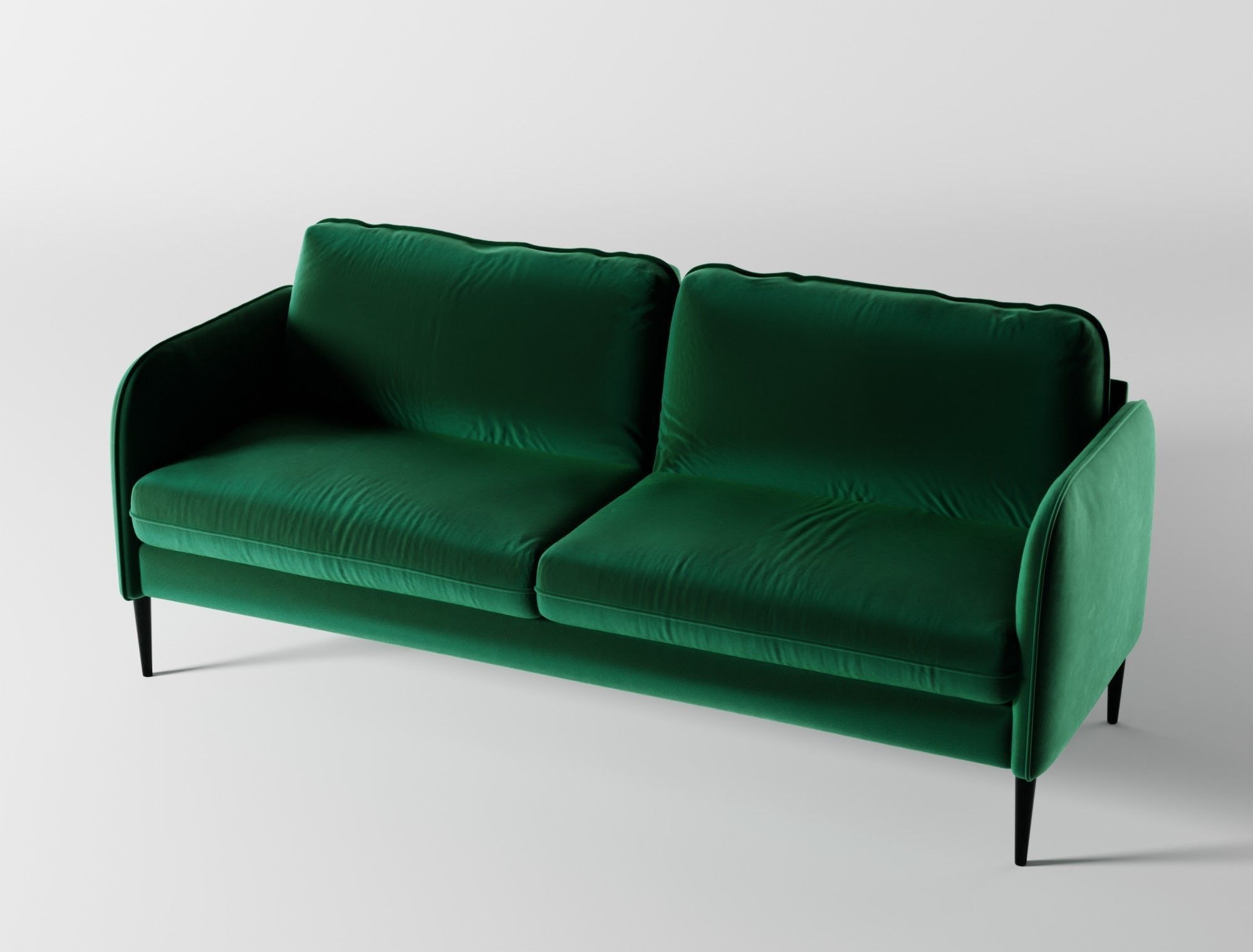 Modern sofa green velvet 3D model_4