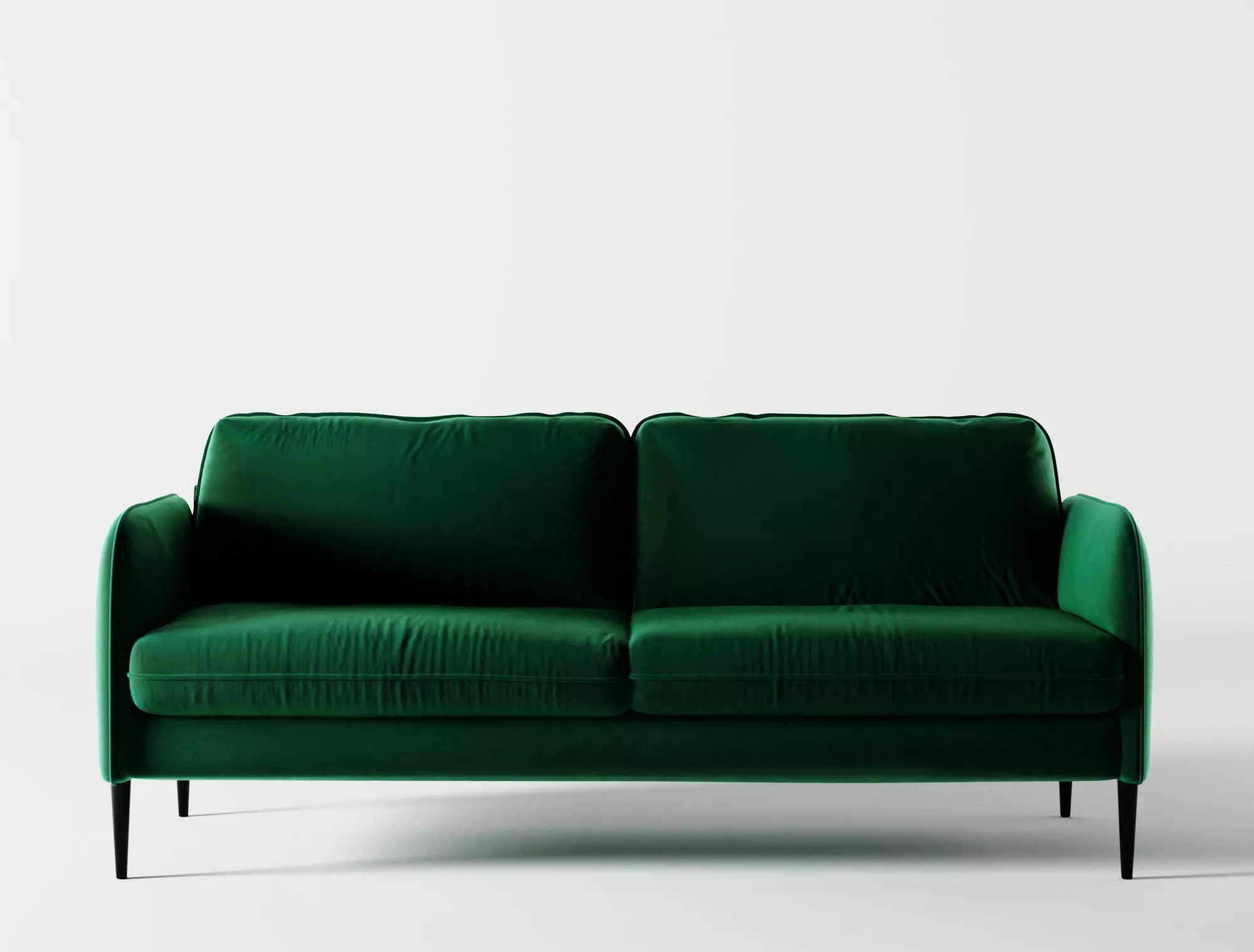 Modern sofa green velvet 3D model_0