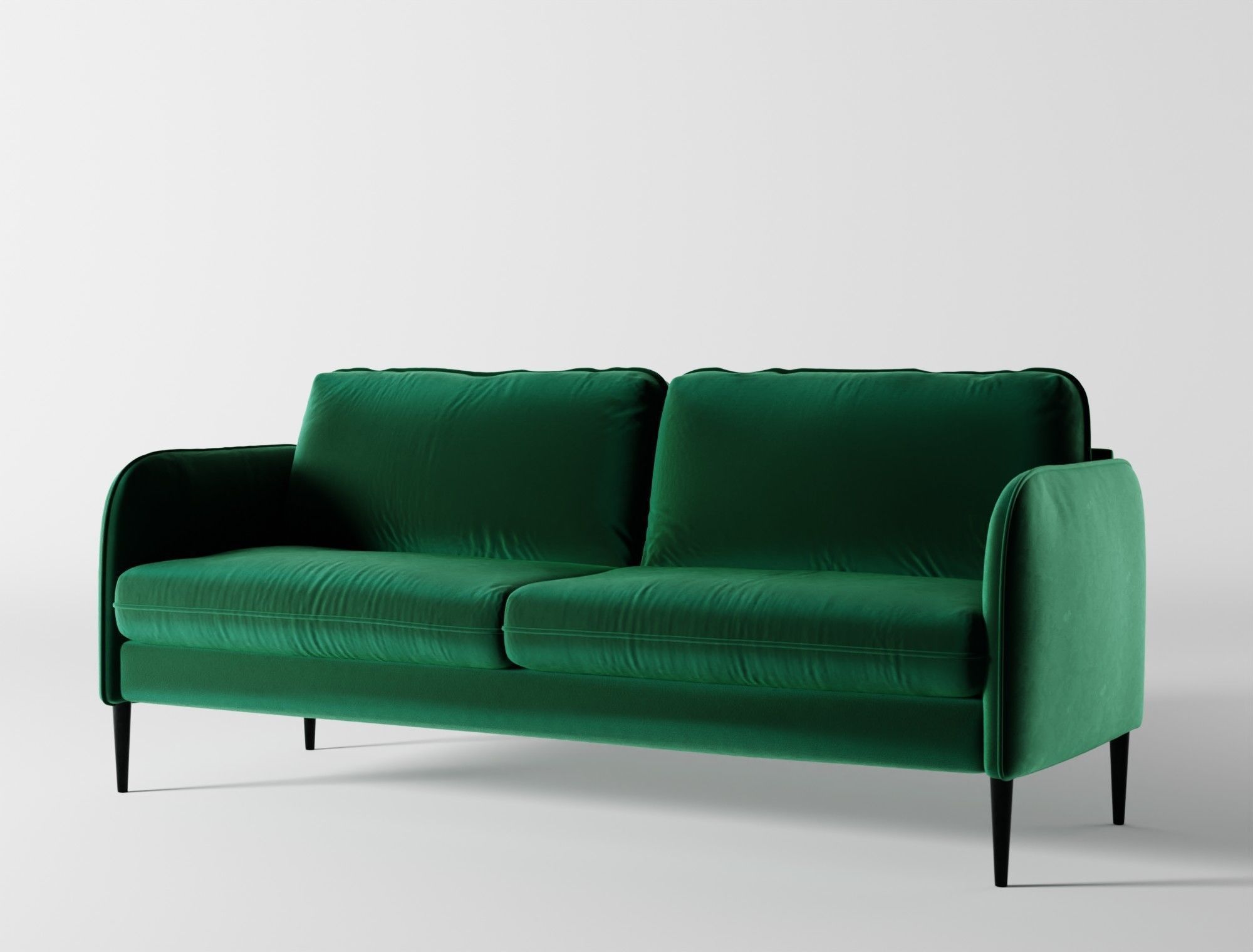 Modern sofa green velvet 3D model_1