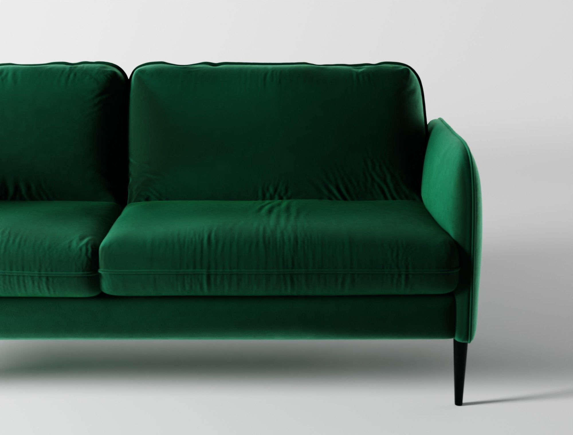 Modern sofa green velvet 3D model_7