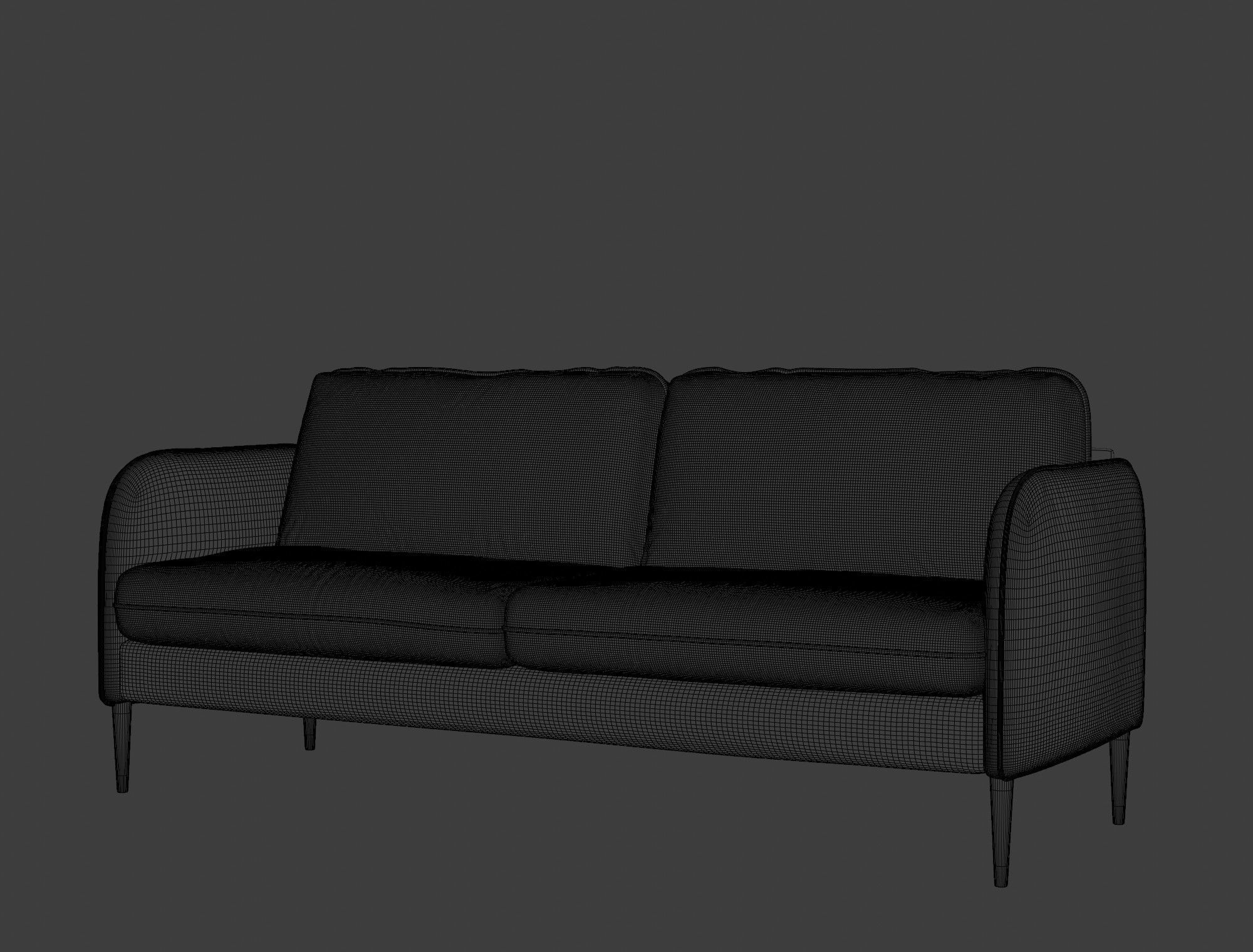 Modern sofa green velvet 3D model_9