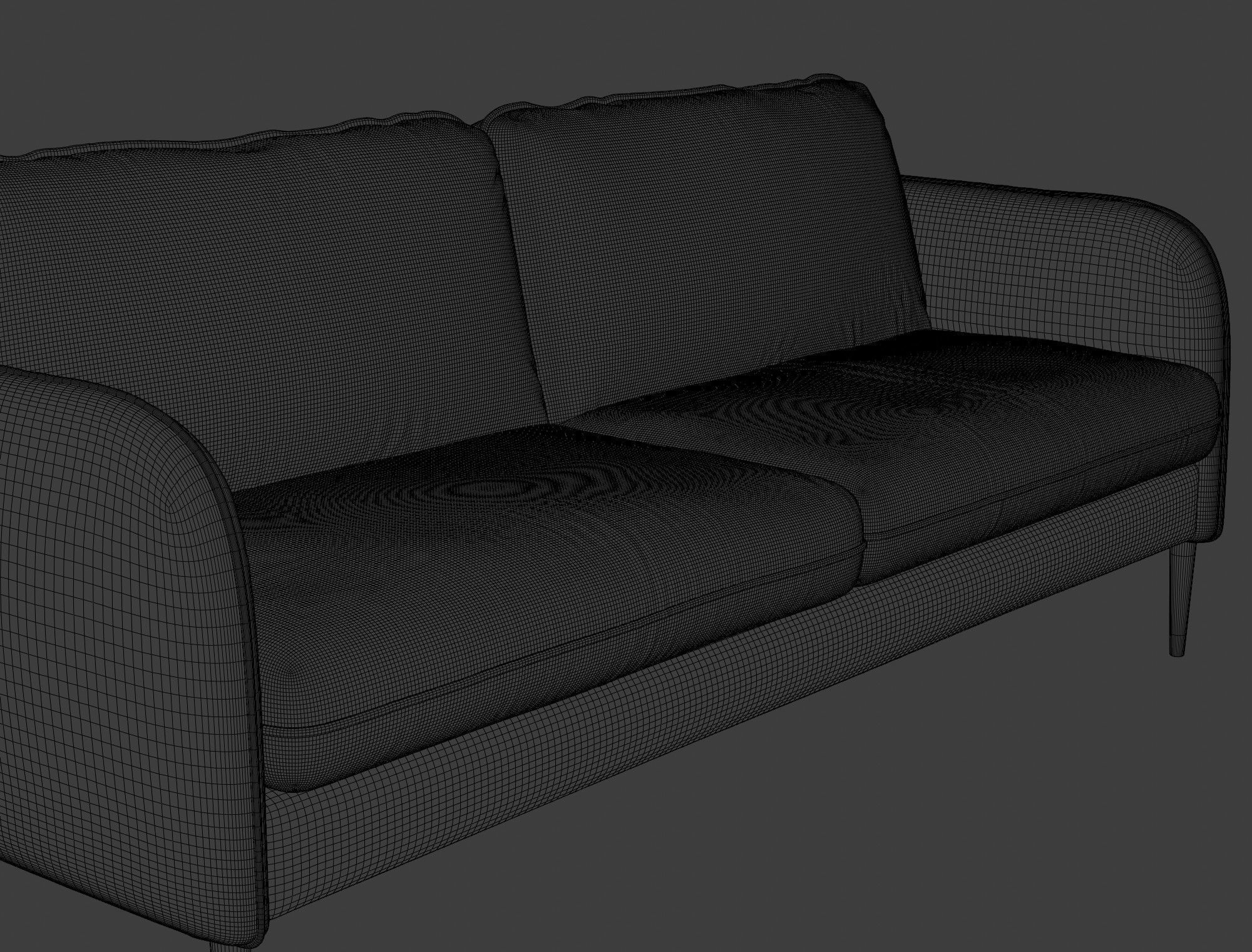 Modern sofa green velvet 3D model_12