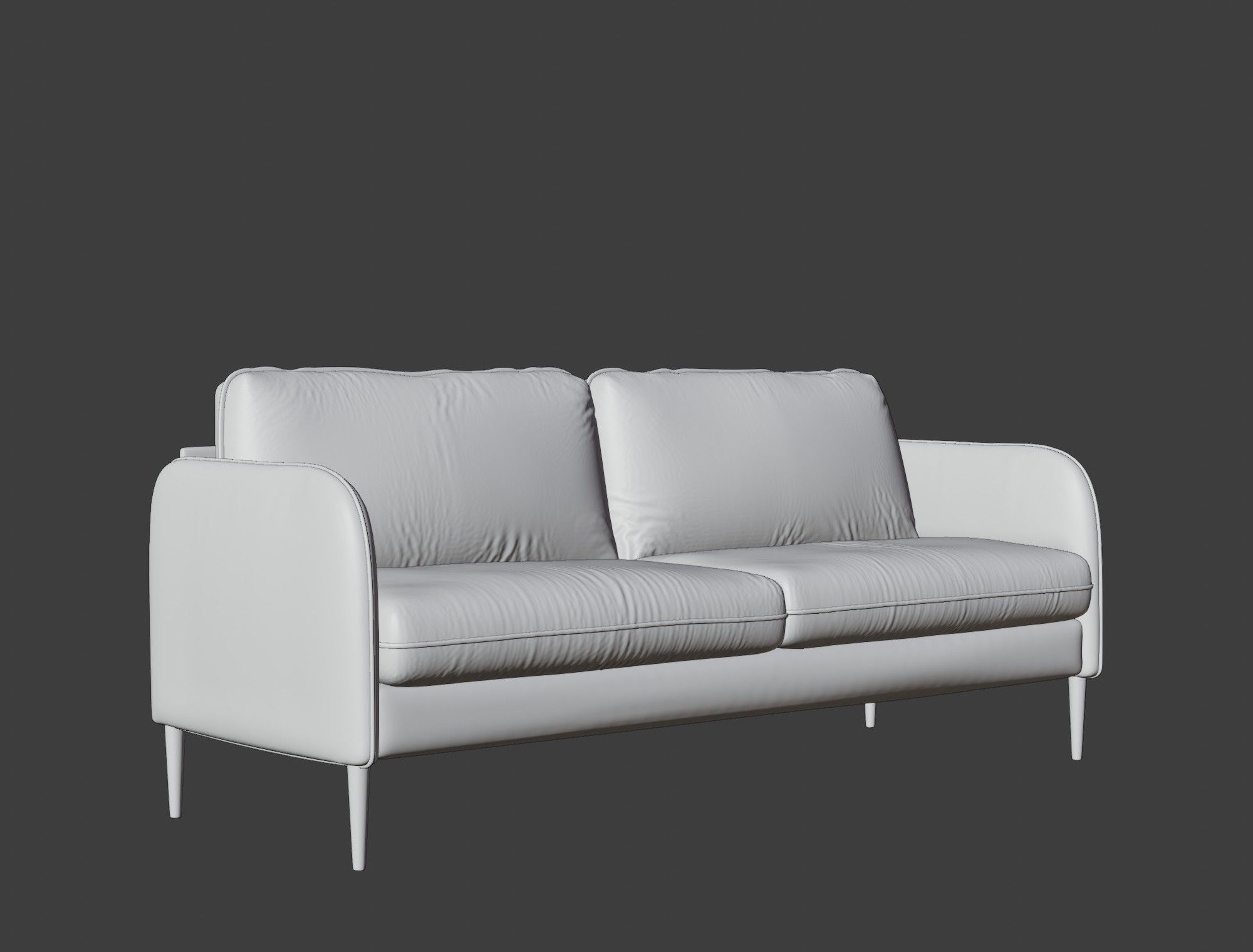Modern sofa green velvet 3D model_14