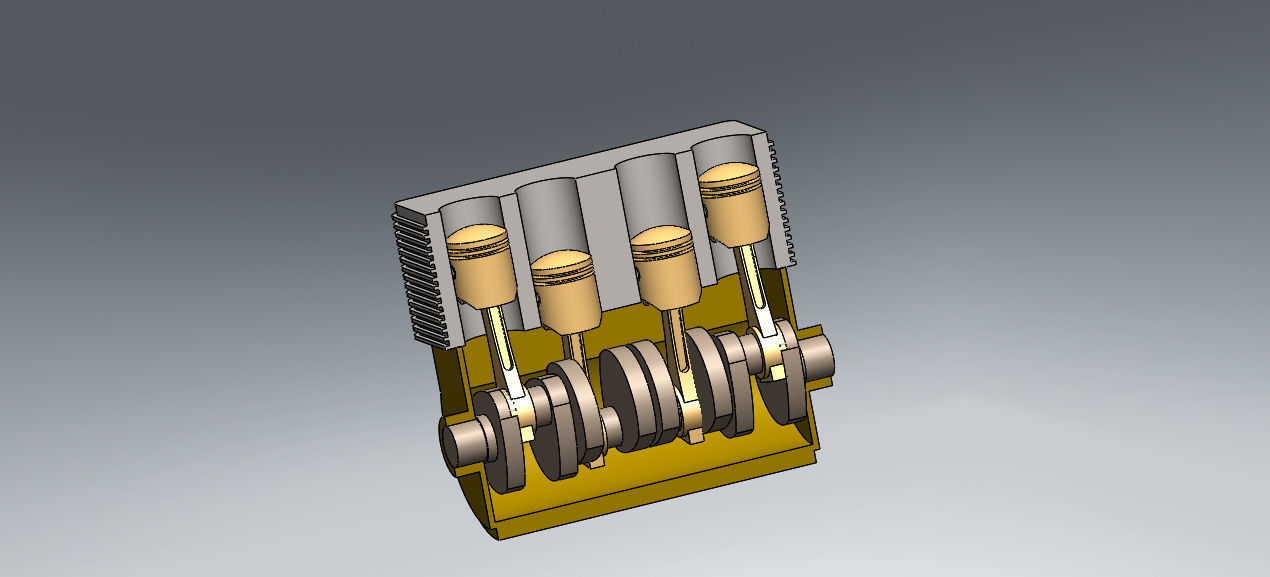 Four stroke bike engine 3D model_2
