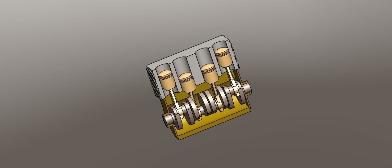 Four stroke bike engine 3D model_4